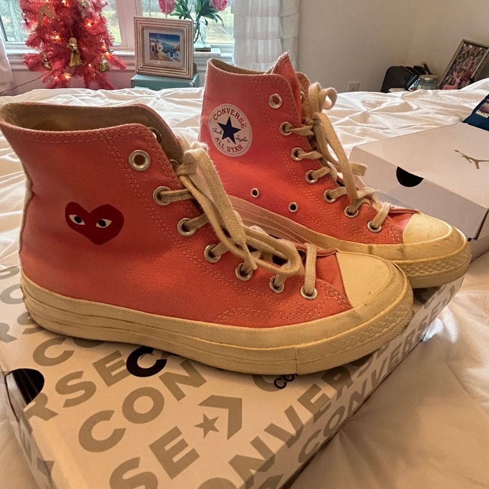 Converse x Comme des Garcons Play Pink High Tops